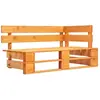 vidaXL Banc d'angle palette de jardin bois marron miel
