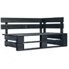 vidaXL Banc d'angle palette de jardin bois noir