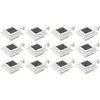 vidaXL Lampes solaires à LED carrées d'extérieur 12 pcs 12 cm Blanc