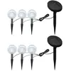 vidaXL Lampes de jardin à LED 6pcs Ancrage à piquet et panneau solaire