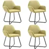 vidaXL Chaises à manger lot de 4 vert tissu