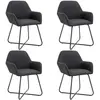 vidaXL Chaises à manger lot de 4 noir tissu