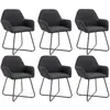 vidaXL Chaises à manger lot de 6 noir tissu