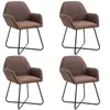 vidaXL Chaises à manger lot de 4 marron tissu