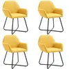 vidaXL Chaises à manger lot de 4 jaune tissu
