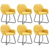 vidaXL Chaises à manger lot de 6 jaune tissu
