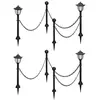 vidaXL Lampes solaires 4 pcs avec chaîne et piquets