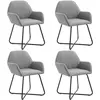 vidaXL Chaises à manger lot de 4 gris clair tissu