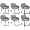 vidaXL Chaises à manger lot de 6 gris clair tissu
