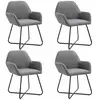 vidaXL Chaises à manger lot de 4 gris foncé tissu