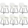 vidaXL Chaises à manger lot de 6 crème tissu