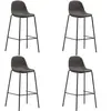 vidaXL Chaises de bar lot de 4 gris foncé tissu