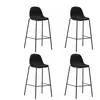 vidaXL Chaises de bar lot de 4 noir tissu