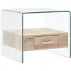 vidaXL Table basse avec tiroir 50 x 50 x 45 cm Verre trempé