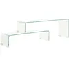 vidaXL Ensemble de table basse 2 pcs 90x30x20/110x30x40cm Verre trempé