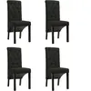 vidaXL Chaises à manger lot de 4 noir tissu