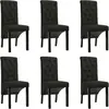 vidaXL Chaises à manger lot de 6 noir tissu