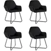 vidaXL Chaises à manger lot de 4 Noir Velours