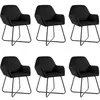 vidaXL Chaises à manger lot de 6 noir velours