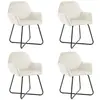 vidaXL Chaises à manger lot de 4 Crème Velours