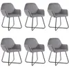 vidaXL Chaises à manger lot de 6 gris velours