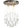 vidaXL Plafonnier avec perles de cristal Argenté Sphère 3 ampoules G9