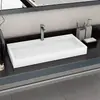 vidaXL Lavabo 100x46x11 cm Fonte minérale/marbre Blanc