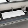 vidaXL Lavabo 120x46x11 cm Fonte minérale/marbre Blanc