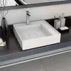 vidaXL Lavabo 50x50x12,3 cm Fonte minérale/marbre Blanc