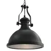 vidaXL Plafonnier Noir Rond E27