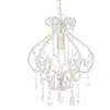 vidaXL Plafonnier avec perles Blanc Rond E14
