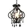 vidaXL Plafonnier avec perles Noir Rond E14