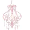 vidaXL Plafonnier avec perles Rose Rond E14