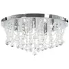 vidaXL Plafonnier avec perles de cristal Argenté Rond 4 ampoules G9