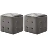 vidaXL 2 pcs Tables de chevet Gris 30x30x30 cm Tissu velours