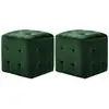 vidaXL 2 pcs Tables de chevet Vert 30x30x30 cm Tissu velours