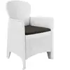 vidaXL Chaise de jardin 2 pcs et coussin Blanc Plastique Aspect rotin