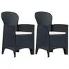 vidaXL Tuinstoelen 2 st met kussen rattan-look kunststof antraciet45599