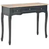 vidaXL Table de console et coiffeuse avec 3 tiroirs Noir
