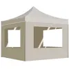 vidaXL Tente de réception pliable avec parois Aluminium 3 x 3 m Crème