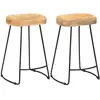 vidaXL Tabourets de bar Gavin lot de 2 bois de manguier massif