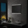 vidaXL Miroir mural à LED de salle de bain et capteur tactile 80x60 cm