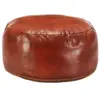 Non communiqué vidaXL Pouf 60 x 30 cm Brun roux Cuir véritable de chèvre