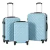 vidaXL Valise rigide 3 pcs Bleu ABS
