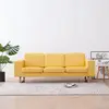 vidaXL Canapé à 3 places Tissu Jaune