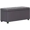 vidaXL Pouf de rangement 87,5 cm Gris Similicuir