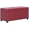 vidaXL Pouf de rangement 87,5 cm Rouge bordeaux Similicuir