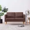 vidaXL Canapé à 2 places Tissu Marron
