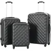 vidaXL Valise rigide 3 pcs Noir ABS