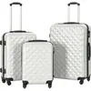 vidaXL Valise rigide 3 pcs Argenté brillant ABS